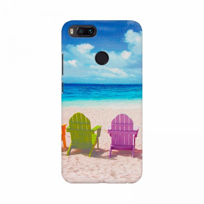 Empty Ocean and Colorful Chairs Mobile Case Cover