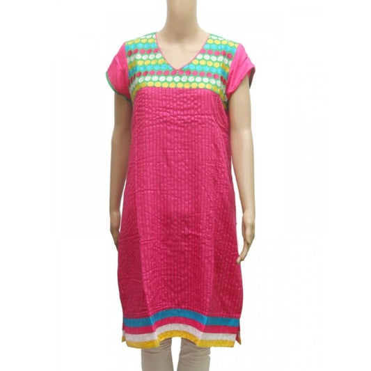 Roneclick Women's Rayon Kurtis (Pink, Green, L)