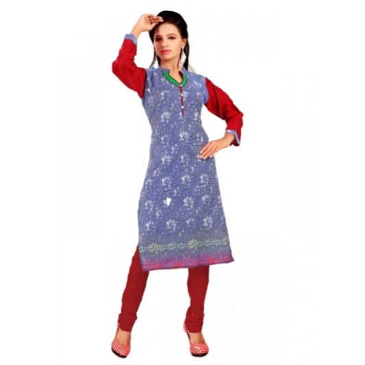 Roneclick Women's Cotton Kurtis (Red, Blue, L)