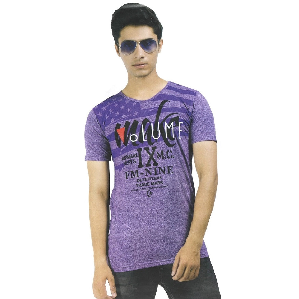 Roneclick Mens Hosiery Printed Men Tshirts (Violet, XS)