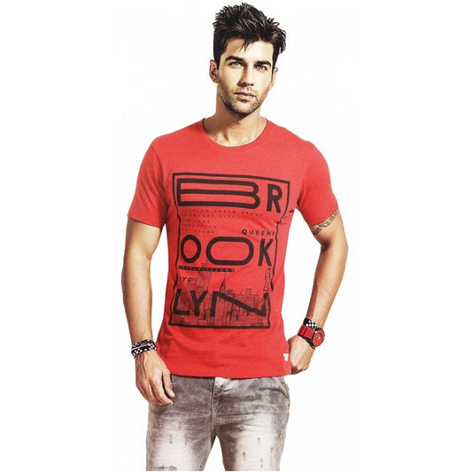 Roneclick Mens Hosiery Printed Men Tshirts (Red, S)