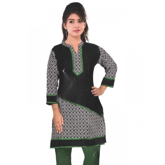 Roneclick Women's Cotton Kurtis (Black, Green, L)