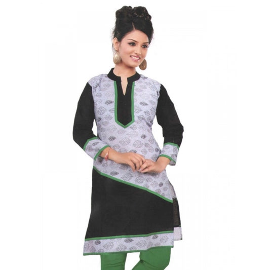 Roneclick Women's Cotton Kurtis (Green, Black, L)