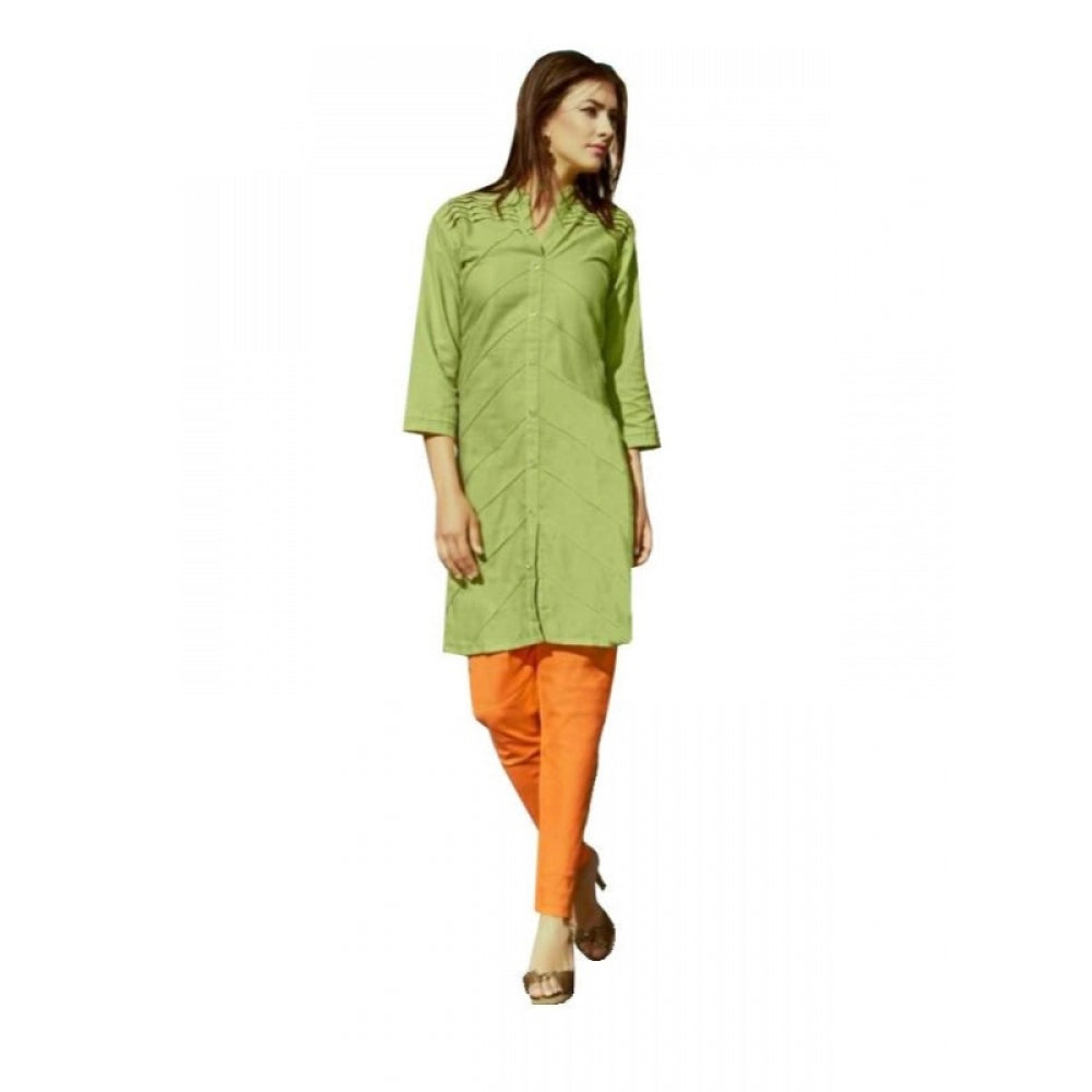 Roneclick Women's Cotton Kurtis (Green, L)