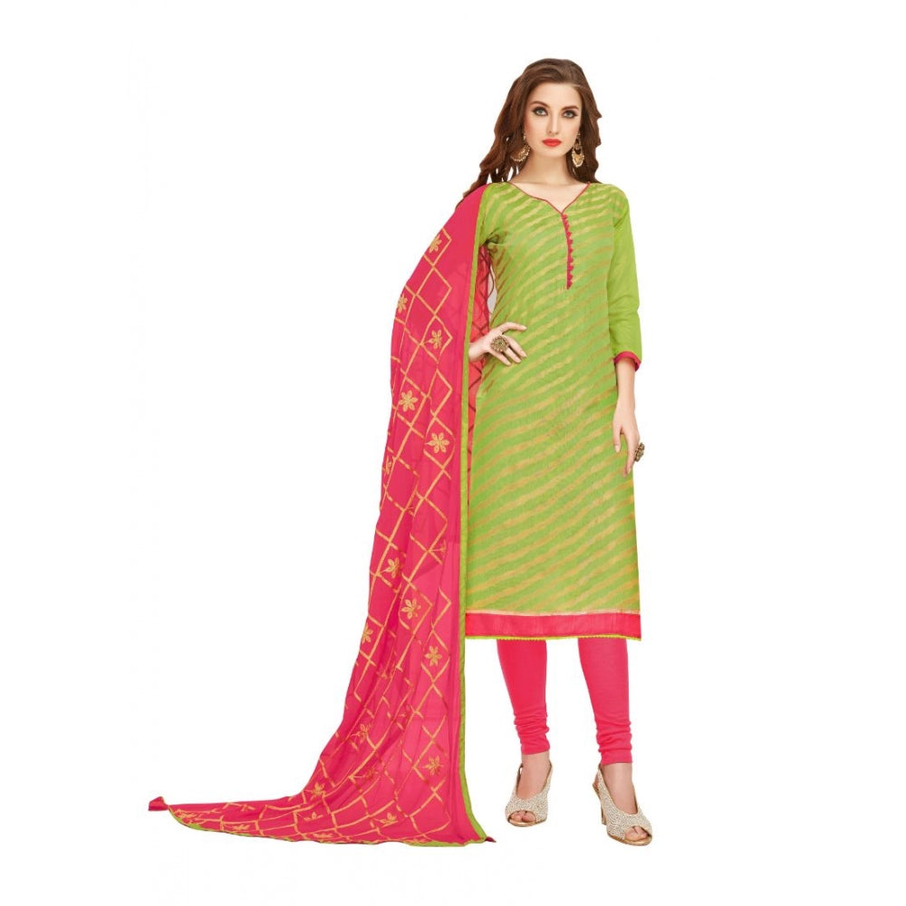 Roneclick Women's Banarasi Jacquard Unstitched Salwar-Suit Material With Dupatta (Green, 2-2.5mtrs)