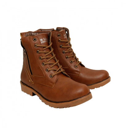 Generic Men Tan Brown Color Synthetic Material  Casual Long Boots