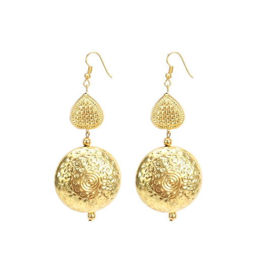 Roneclick Women's Gold Plated Hook Dangler Hanging Earrings-Golden