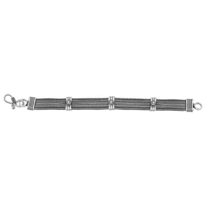 Roneclick Women's Oxidised Black Silver Silver Bracelet-Silver