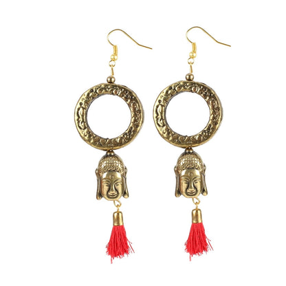 Roneclick Women's Gold plated Hook Dangler Hanging Tassel Fashion Earrings-Golden