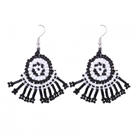 Roneclick Women's Alloy, Thread Hook Dangler Hanging Earrings-Black