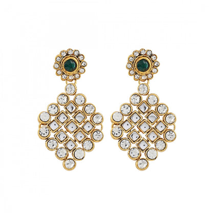 Gold Plated Kundan Jewellery Necklace Set With Earrings