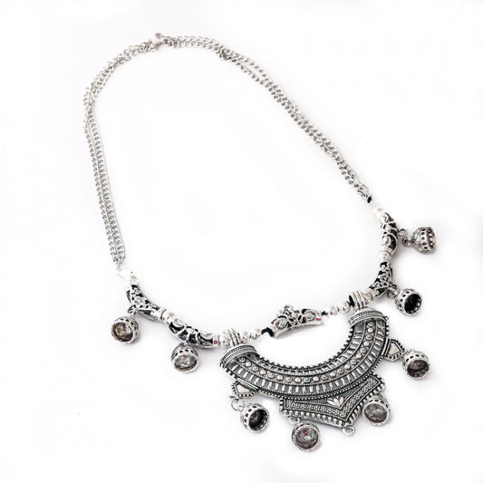 Afghani Designer Turkish Style Vintage Oxidised German Silver Tribal Necklace Pandeant Antique Jewellery Boho Gypsy