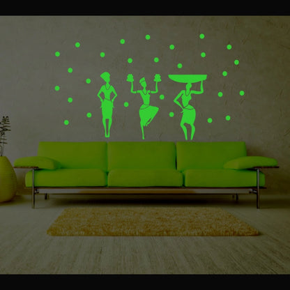 Roneclick Green Dancing Lady Radium Wall Sticker