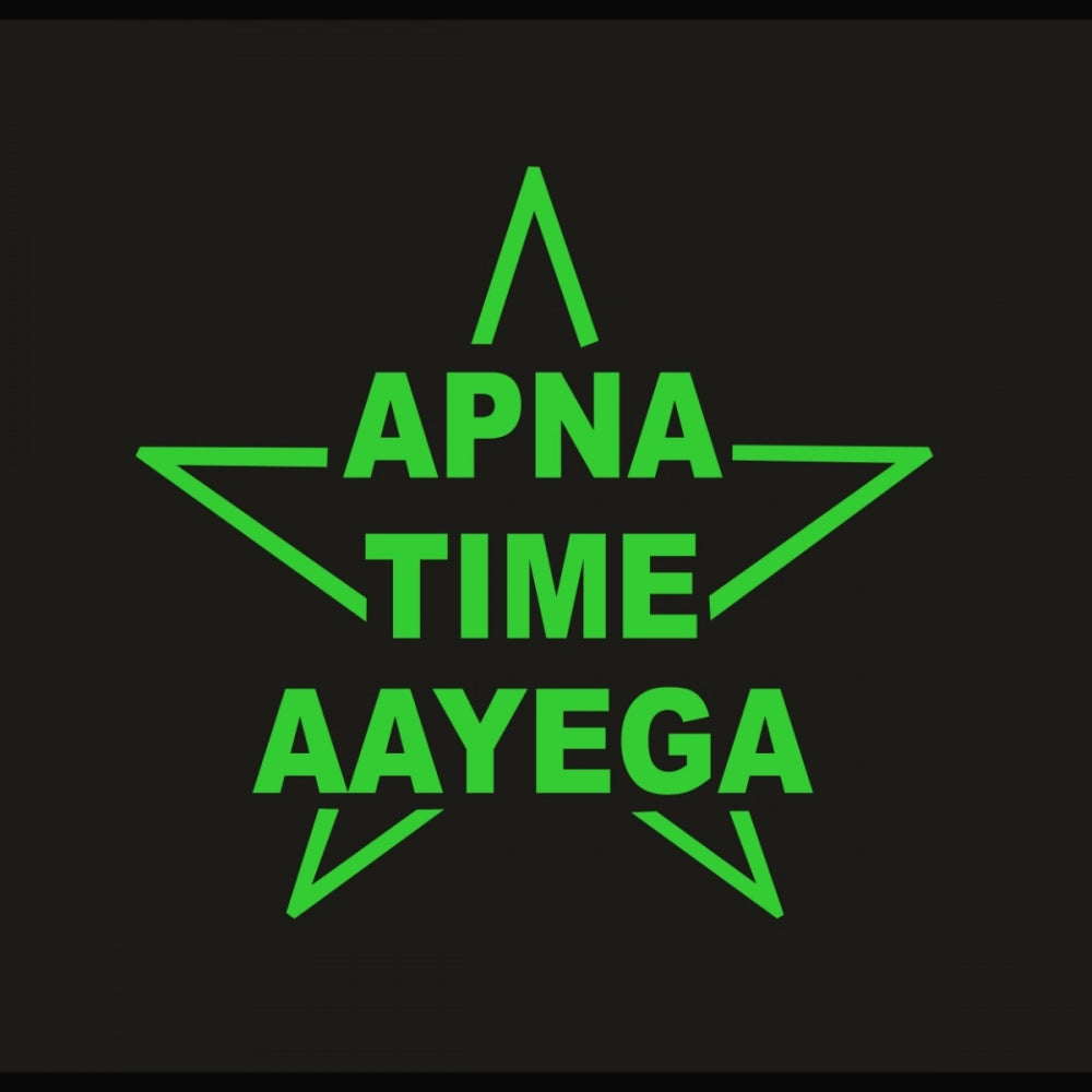 Roneclick Green Poster Apna Time Aayega Radium Wall Sticker