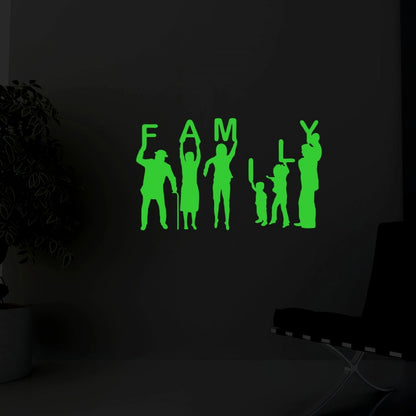 Roneclick Green Family Radium Wall Sticker