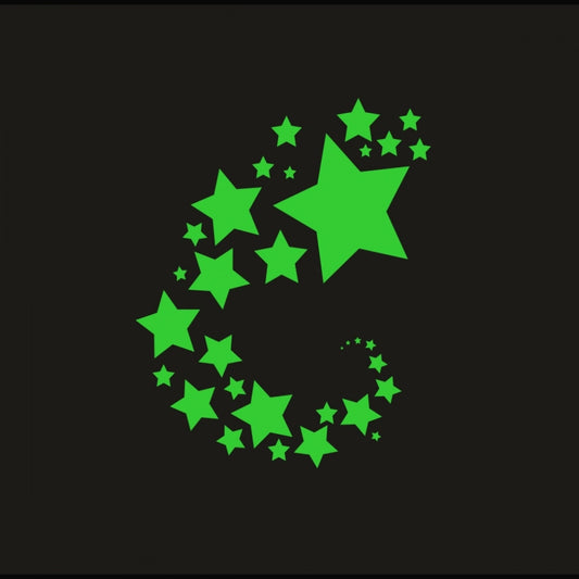 Roneclick Green Galaxy Of Stars With Moon Radium Wall Sticker