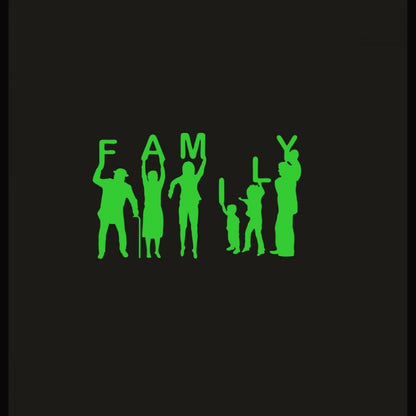 Roneclick Green Family Radium Wall Sticker