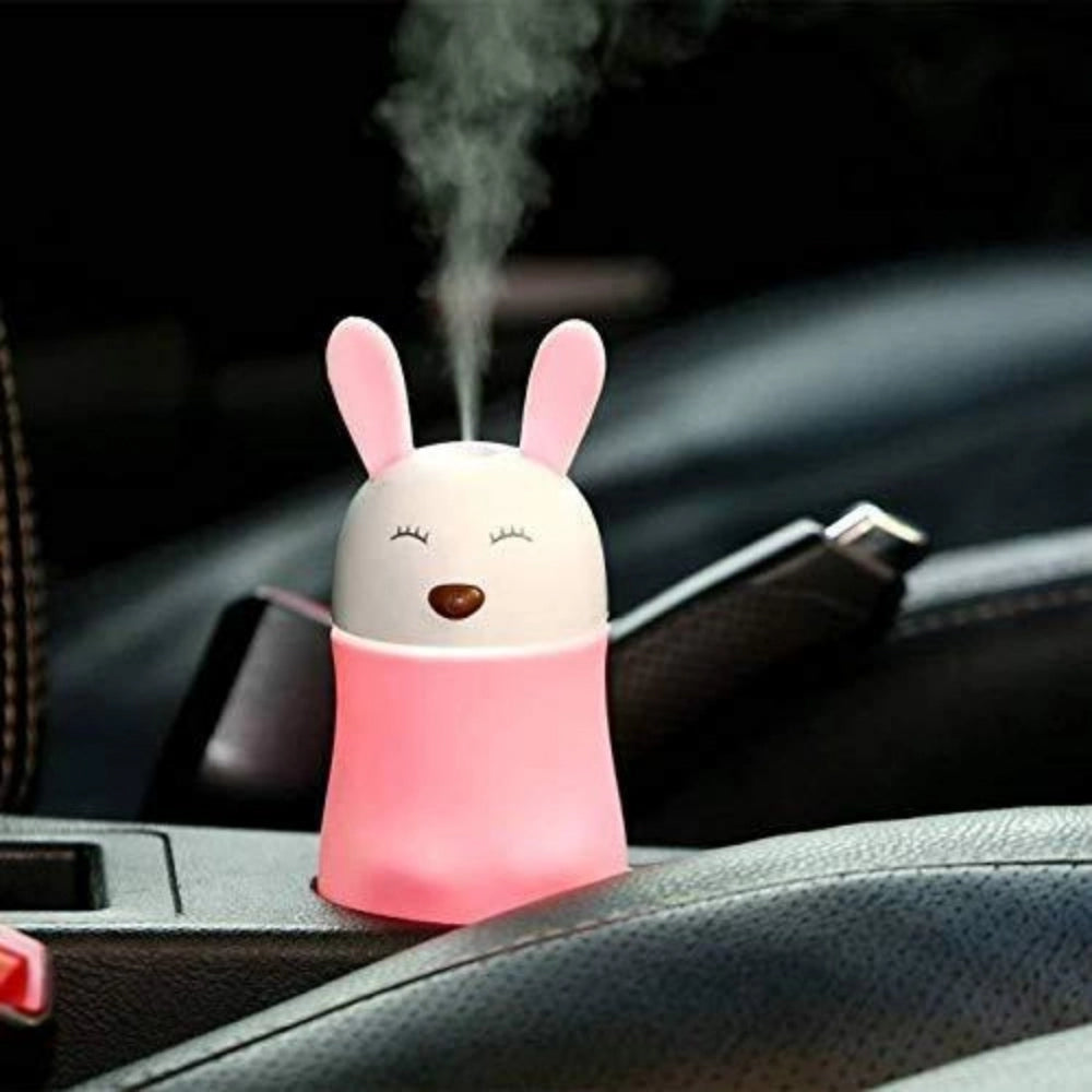 Roneclick Lovely Rabbit Air Humidifier Usb Aroma Diffuse With Led Lamp