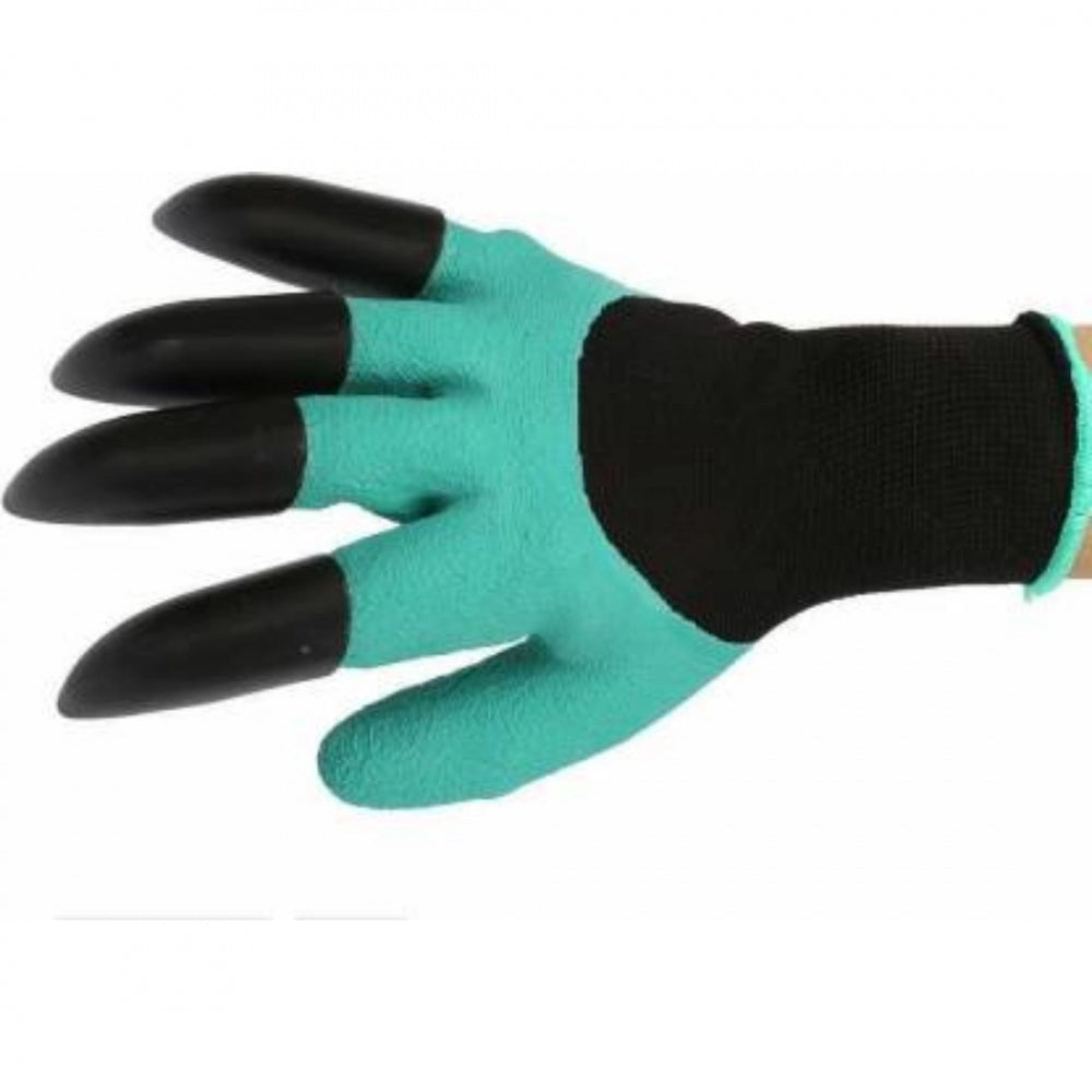 Roneclick Pack Of_2 Heavy Duty Garden Farming Gloves Washable With Right Hand Fingertips Claws (Color: Assorted)