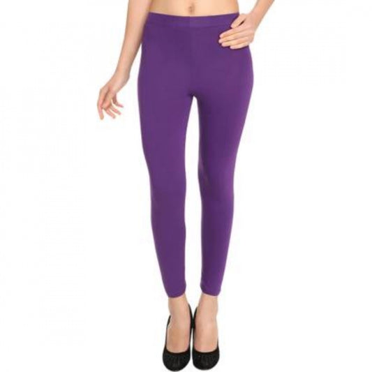 Roneclick Women's Cotton Leggings (Color:Purple)