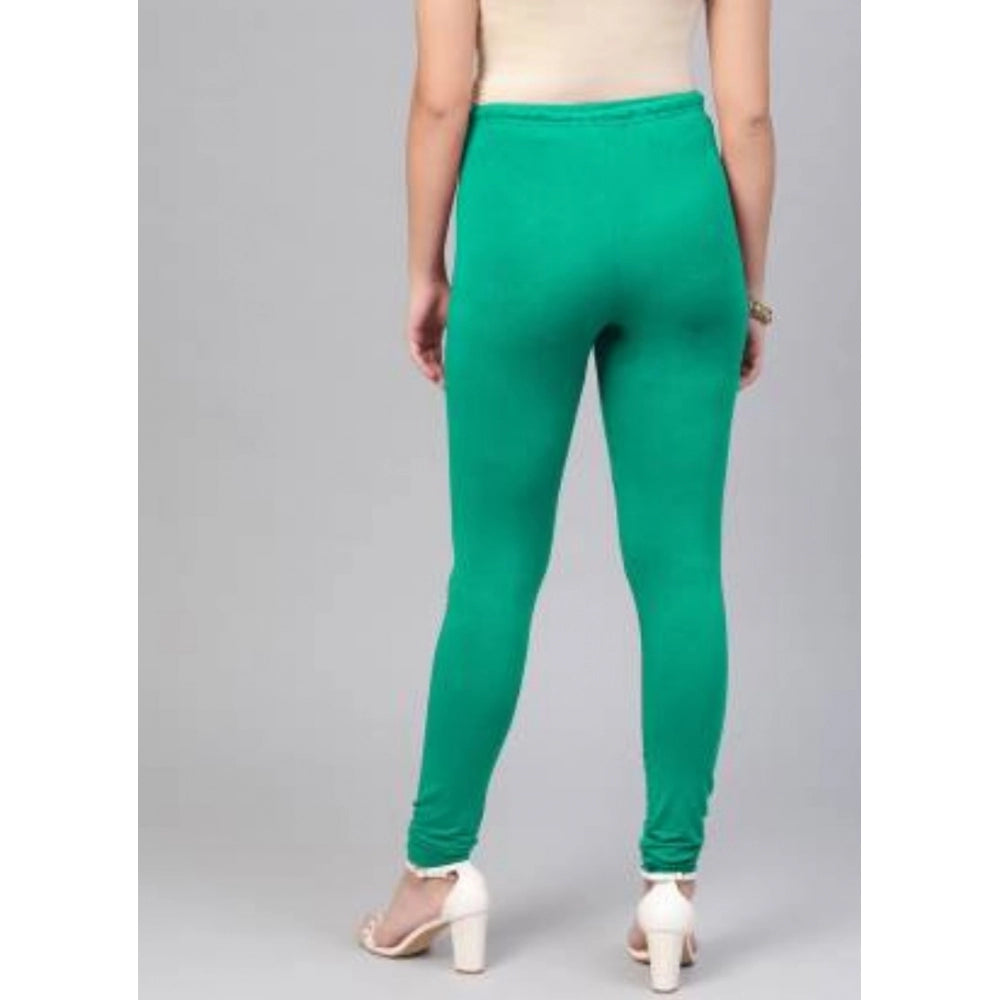 Roneclick Women's Cotton Leggings (Color:Sea Green)