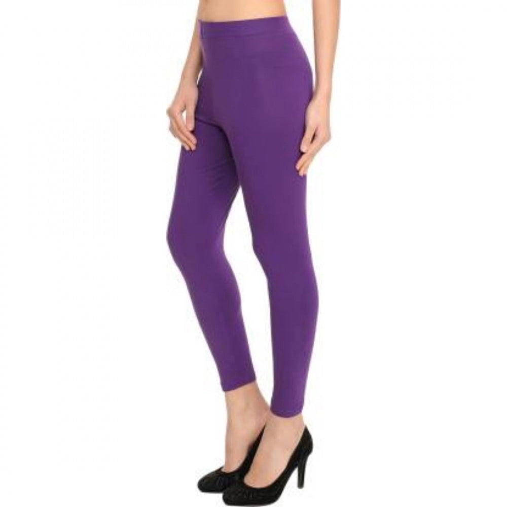 Roneclick Women's Cotton Leggings (Color:Purple)