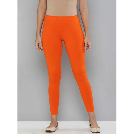 Roneclick Women's Cotton Leggings (Color:Orange)