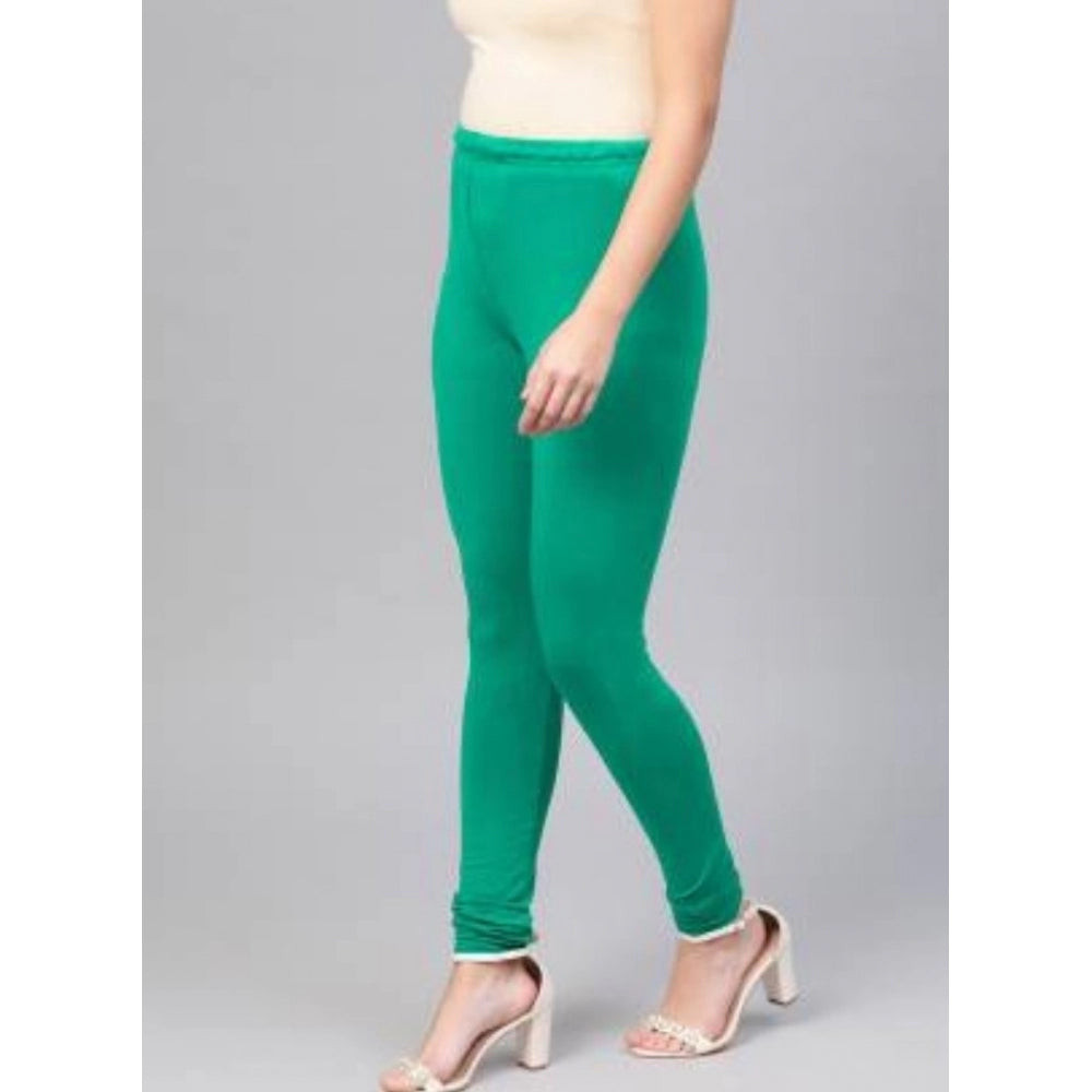 Roneclick Women's Cotton Leggings (Color:Sea Green)