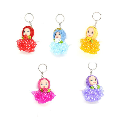 Pack of 5_Roneclick Doll Girl Keychain (Color: Assorted)