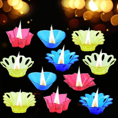 Roneclick Pack Of 3_(12 Pieces Set)_Multi Shape Plastic Candle Cup (Color: Assorted)