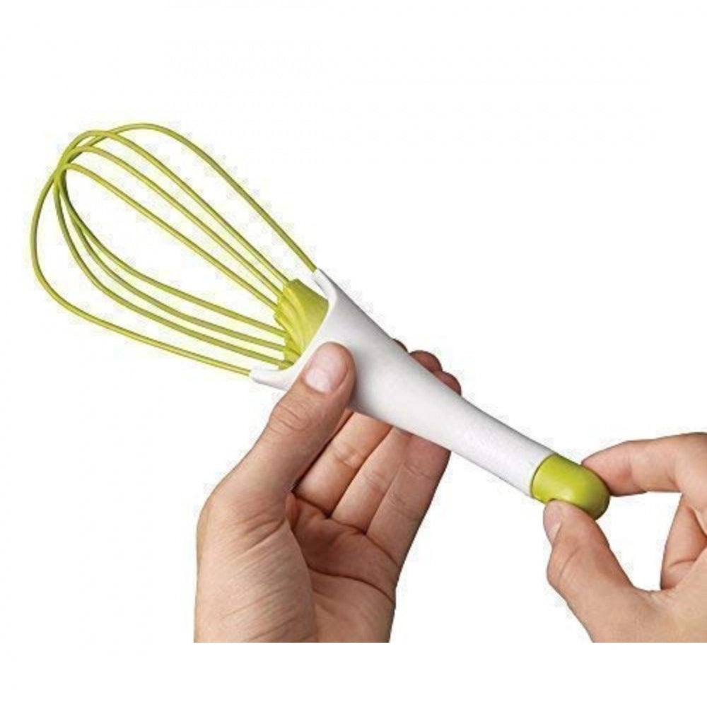 Roneclick Pack Of_5 Fold Able Plastic Whisk Beater Hand Blender Mixer Froth Whisker Lassi Maker (Color:Assorted)