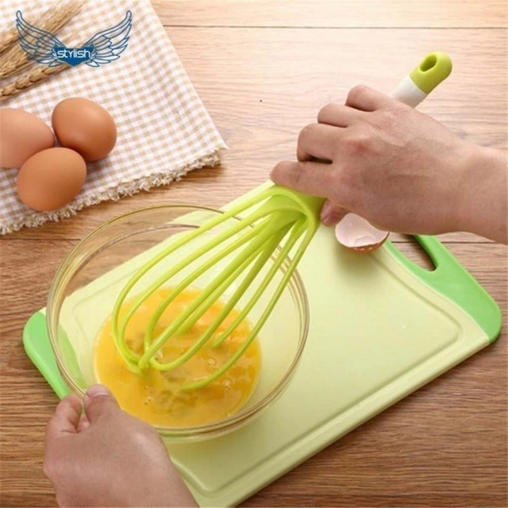 Roneclick Pack Of_5 Fold Able Plastic Whisk Beater Hand Blender Mixer Froth Whisker Lassi Maker (Color:Assorted)