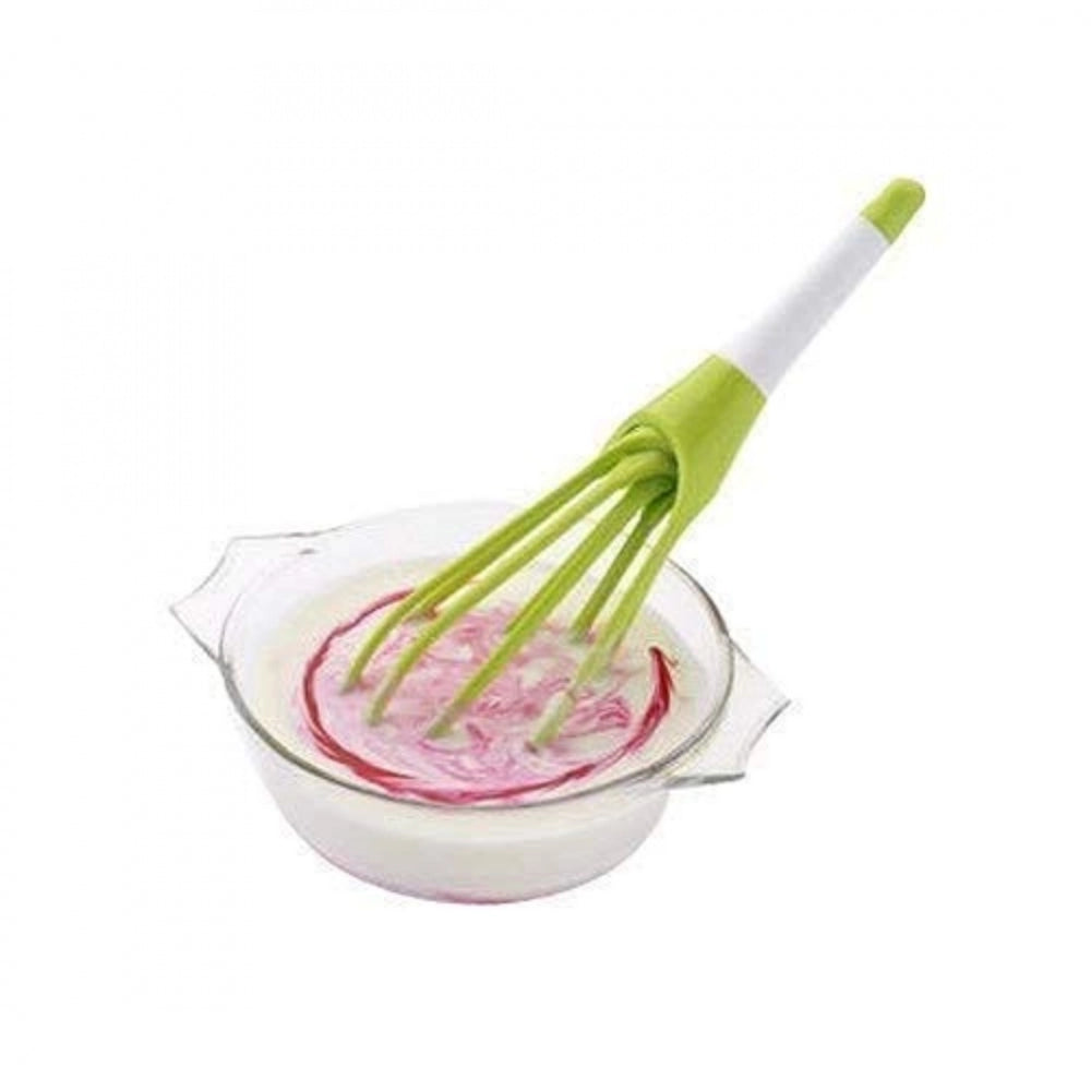 Roneclick Pack Of_5 Fold Able Plastic Whisk Beater Hand Blender Mixer Froth Whisker Lassi Maker (Color:Assorted)