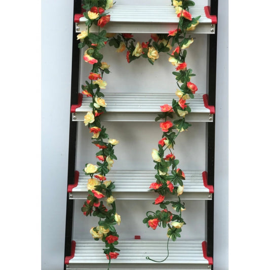 Roneclick Artificial Rose Vine Flowers Plants Artificial Flower Creeper Hanging Rose For Home Decoration (Color: Multi, Material: Silk Polyester)