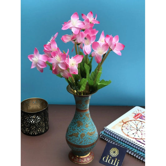 Roneclick Artificial Flowers Bunch Bouquet Of Pink Blossoms For Home Decoration (Color: Pink, Material: Silk Polyester)