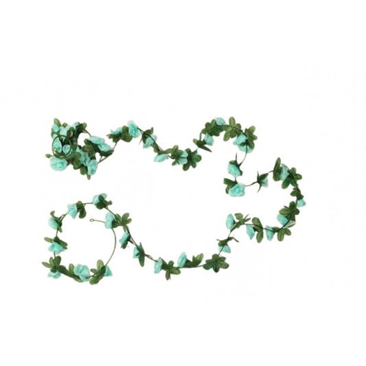 Roneclick Artificial Flower Creeper Hanging Rose Garland For Home Decoration (Color: Blue, Material: Silk Polyester)