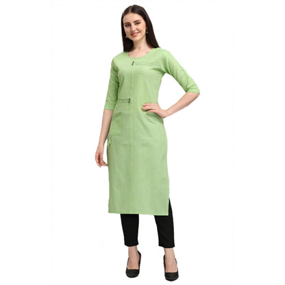 Roneclick Women's Cotton Straight Kurti (Pista)