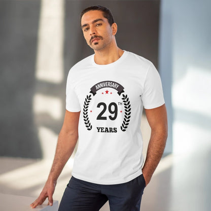 Roneclick Men's PC Cotton 29th Anniversary Printed T Shirt (Color: White, Thread Count: 180GSM)