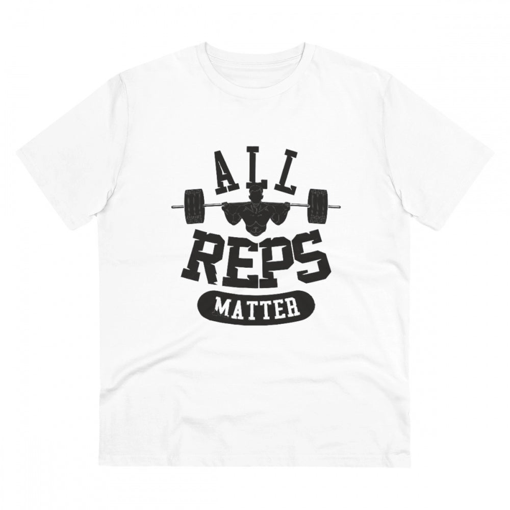 Roneclick Men's PC Cotton All Reps Matter Printed T Shirt (Color: White, Thread Count: 180GSM)