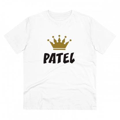 Roneclick Men's PC Cotton Patel Printed T Shirt (Color: White, Thread Count: 180GSM)