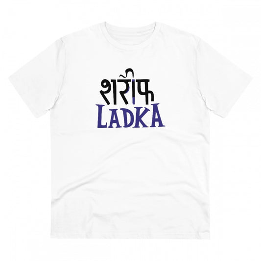 Roneclick Men's PC Cotton Sarif Ladka Printed T Shirt (Color: White, Thread Count: 180GSM)