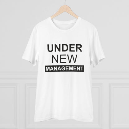 Roneclick Men's PC Cotton Under New Management Desing Printed T Shirt (Color: White, Thread Count: 180GSM)