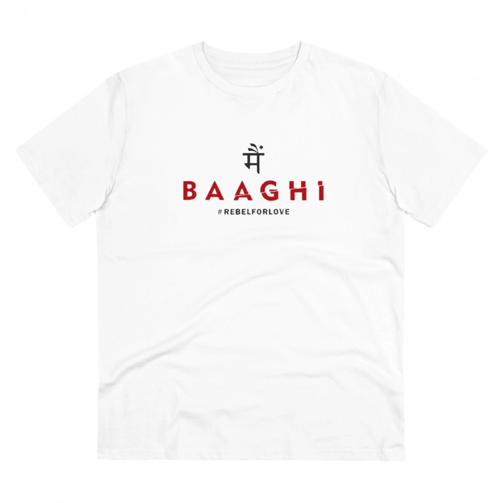 Roneclick Men's PC Cotton Me Bhaghi Printed T Shirt (Color: White, Thread Count: 180GSM)