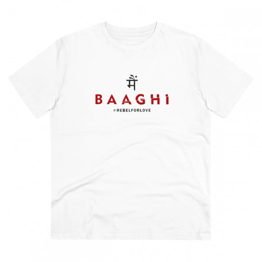 Roneclick Men's PC Cotton Me Bhaghi Printed T Shirt (Color: White, Thread Count: 180GSM)