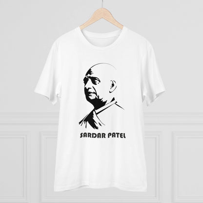 Roneclick Men's PC Cotton Sardar Patel Printed T Shirt (Color: White, Thread Count: 180GSM)