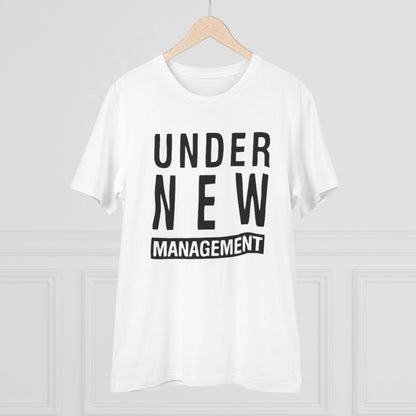 Roneclick Men's PC Cotton Under New Management Desing Printed T Shirt (Color: White, Thread Count: 180GSM)