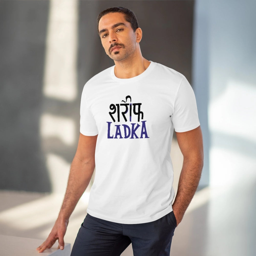 Roneclick Men's PC Cotton Sarif Ladka Printed T Shirt (Color: White, Thread Count: 180GSM)