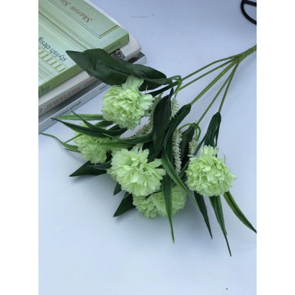 Roneclick Artificial Flowers Bunch Bouquet Of 6 Chrysanthemum Flowers For Home Decoration (Green, Material:Silk, Polyester)