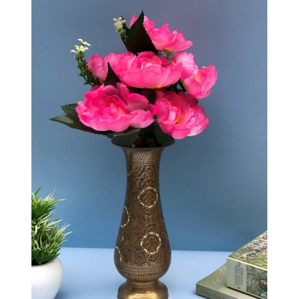 Roneclick Artificial Flowers Bunch Bouquet Of 7 Poppy Flowers For Home Decoration (Light Pink, Material:Silk, Polyester)