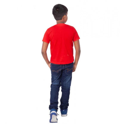 Roneclick Boys Cotton Will Be Cool Half Sleeve TShirt (Red)